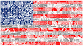 Charles Fazzino Art Charles Fazzino Art Historically... Our American Flag (DX) (Framed)